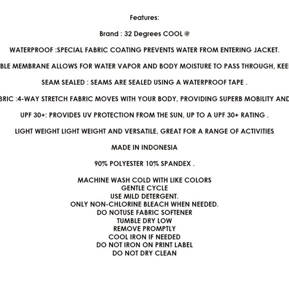 32 Degrees women Waterproof rain Jacket S M L XL - Picture 9 of 9